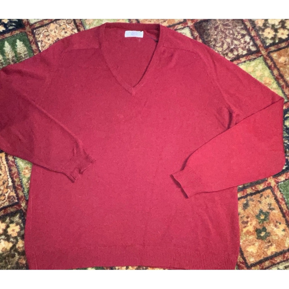 VTG 100% Pure Cashmere Sweater Made In Scotland by Jedforest V-neck Mens XL
